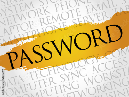 Password word cloud concept