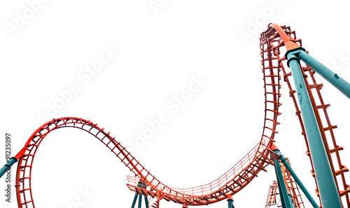 Fototapeta Naklejka Na Ścianę i Meble -  Roller coaster, isolated