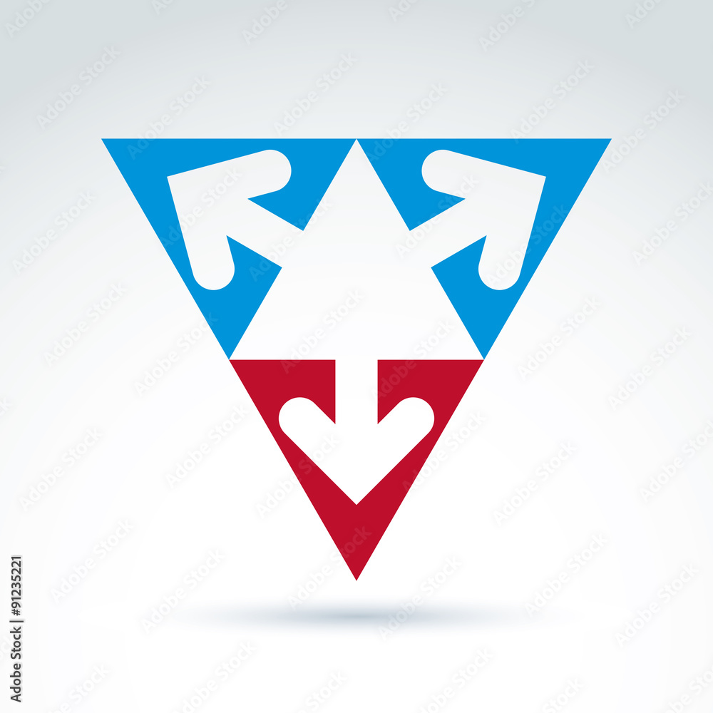 Vector abstract triangular icon with arrow, abstract symbol, des Vector abstract triangular icon with arrow, abstract symbol, des