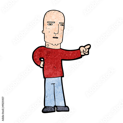 cartoon tough guy pointing