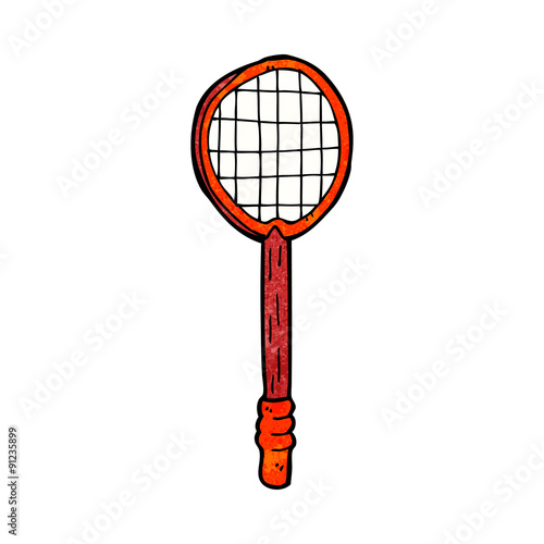 cartoon old tennis racket