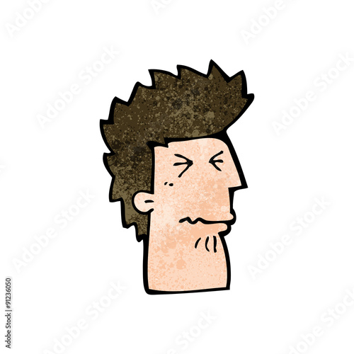 cartoon unhappy man