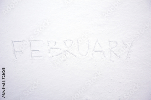 February text on snow