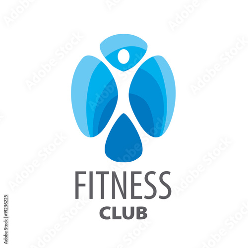 abstract blue vector logo for fitness club