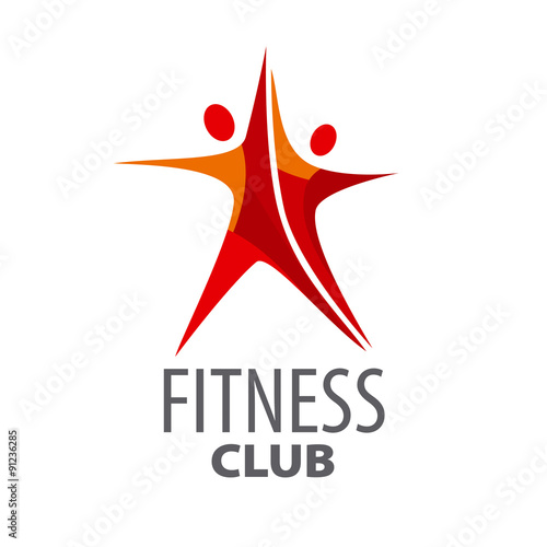 vector logo for fitness in the form of a red star