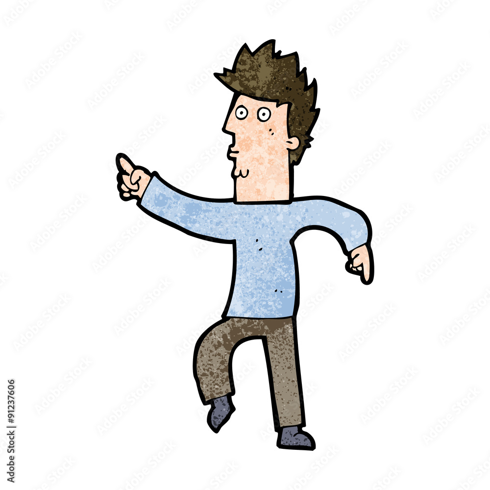 cartoon worried man pointing cartoon worried man pointing