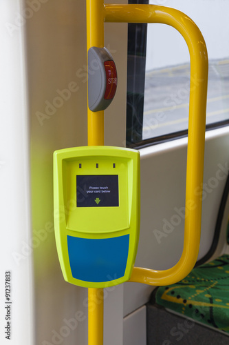 Ticket reader onboard a tram