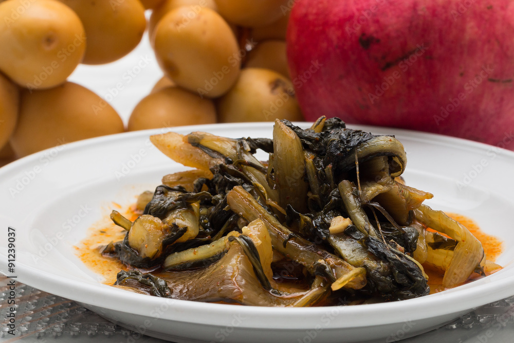 Beet Green cooked, simanim-Traditional food for Rosh Hashanah (In Hebrew silka) Beet Green cooked, simanim-Traditional food for Rosh Hashanah (In Hebrew silka)