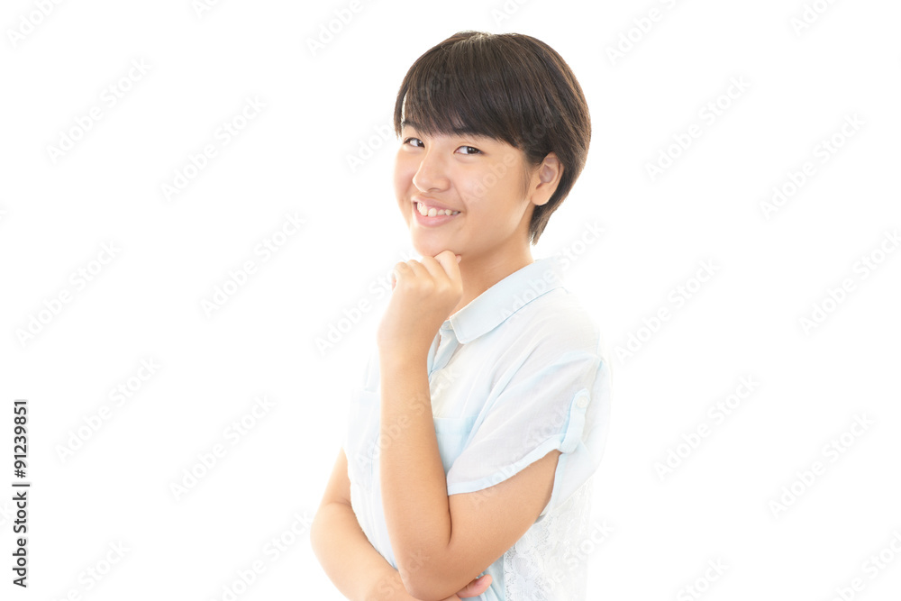 笑顔の中学生 笑顔の中学生