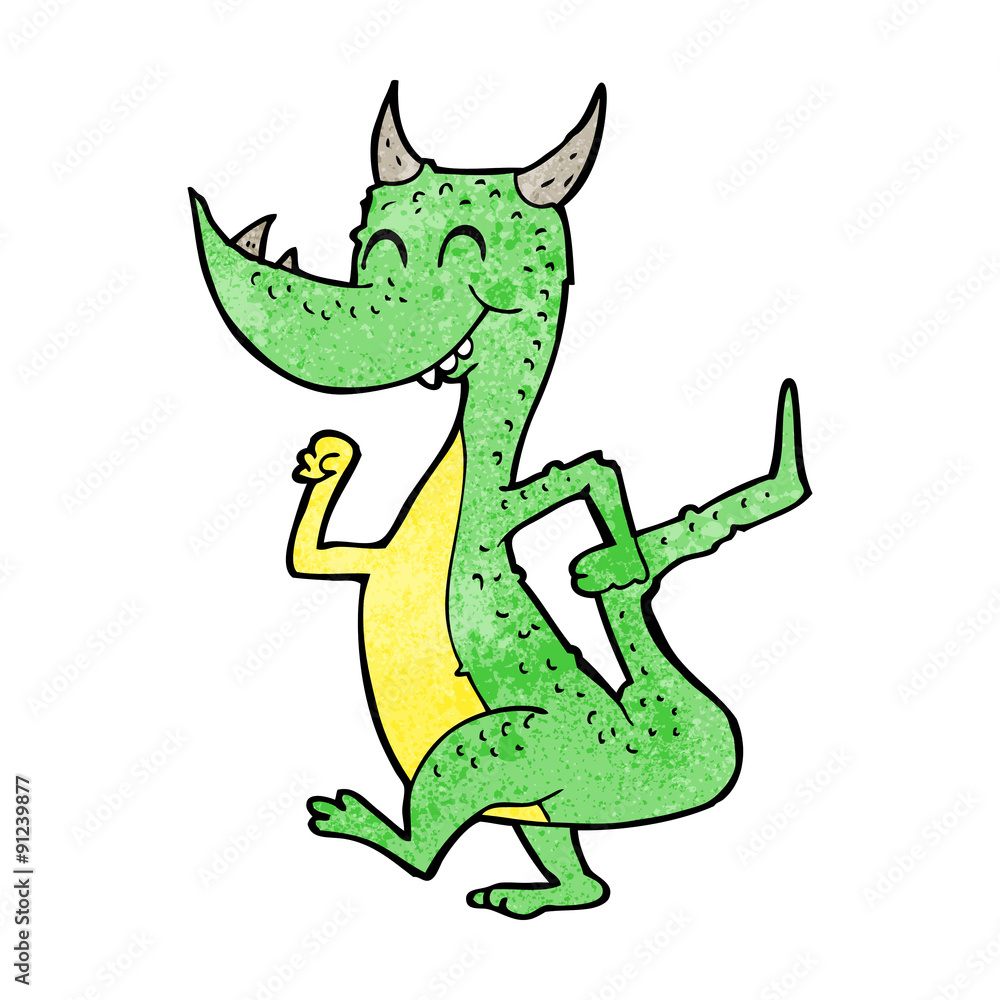 Fototapeta premium cartoon happy dragon