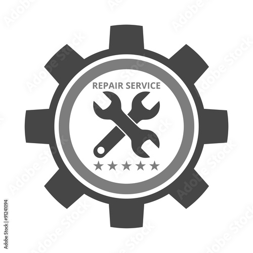 Auto repair design gray gear