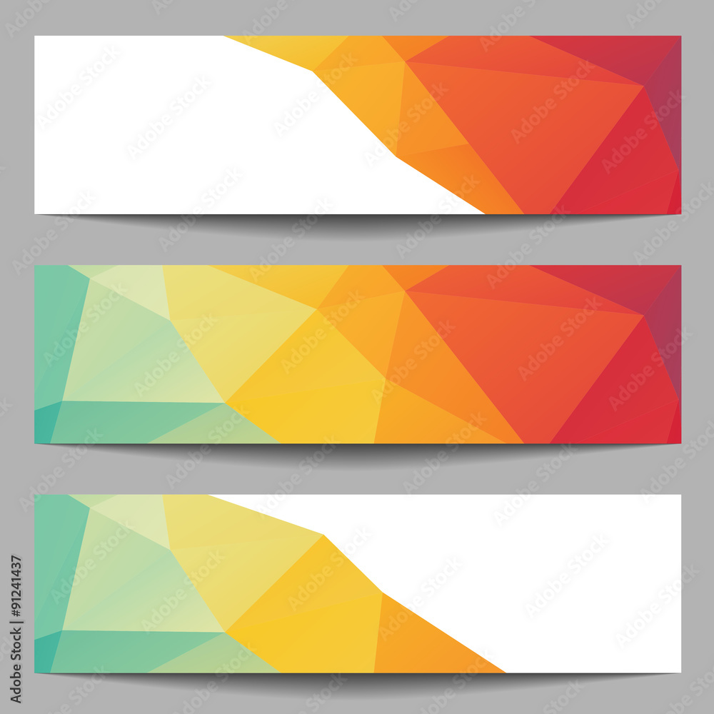 Set of abstract banners from polygons