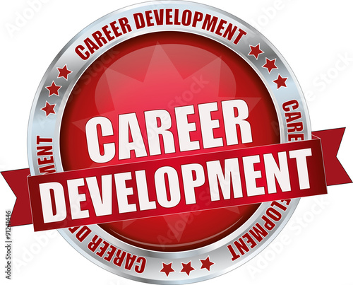 modern red career development sign