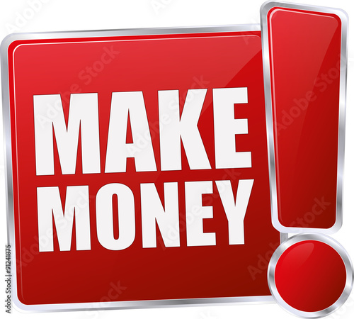 modern red make money, sign