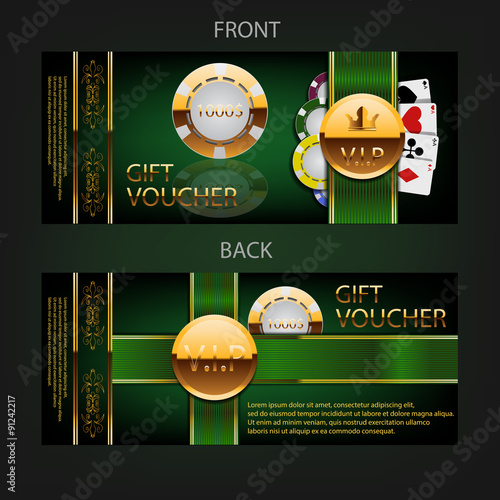 green and black voucher with golden decoration eps 10