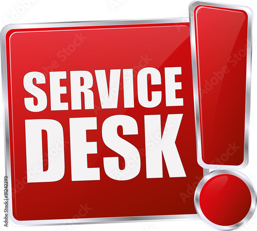 modern red service desk sign