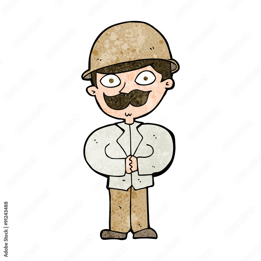 cartoon man in safari hat cartoon man in safari hat
