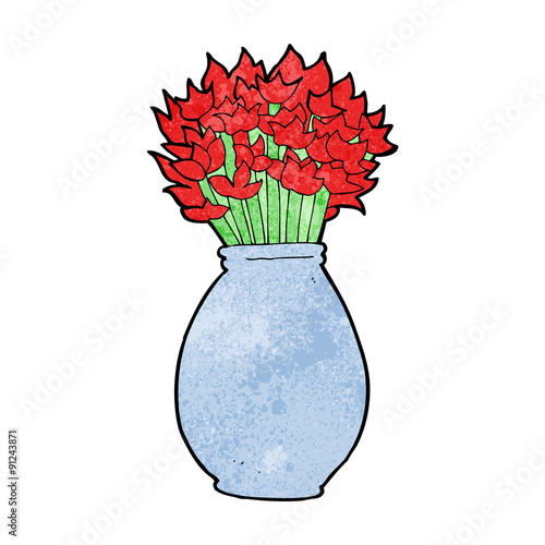 cartoon vase of flowers