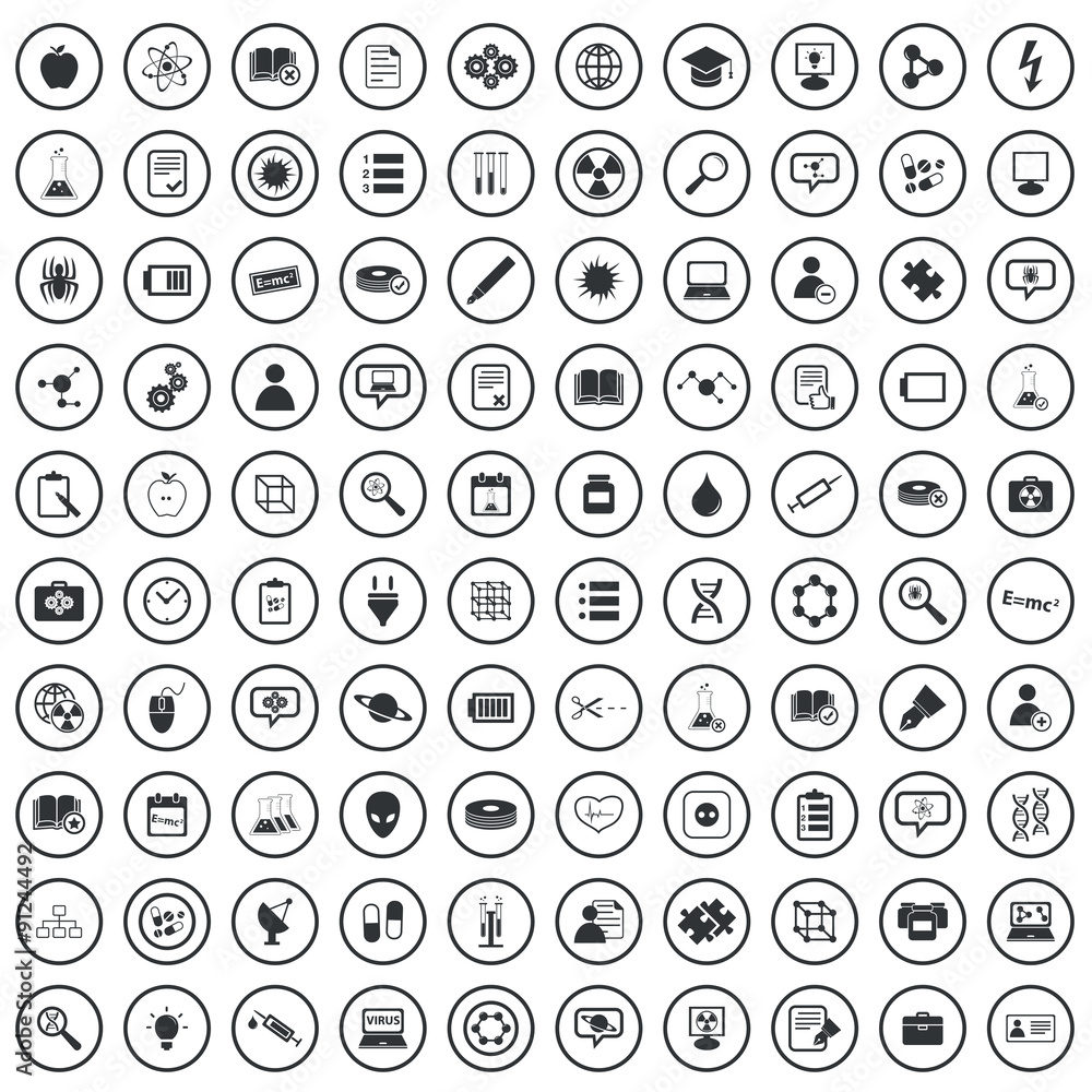Science sign icons set Science sign icons set