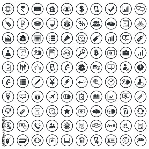 Business sign icons set