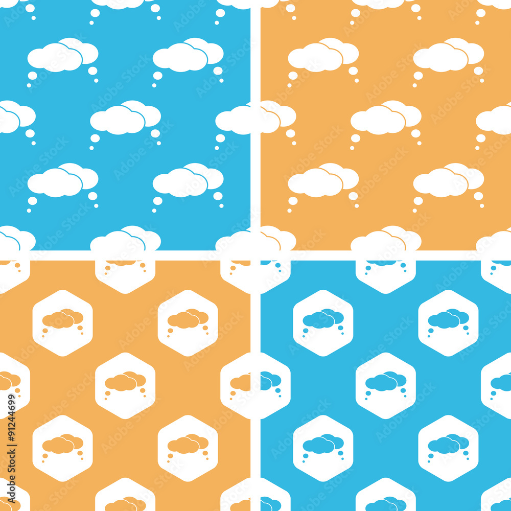 Thought bubbles pattern set, colored Thought bubbles pattern set, colored