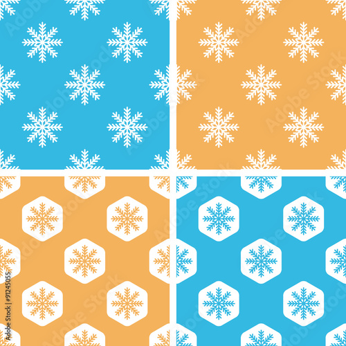 Snowflake pattern set, colored