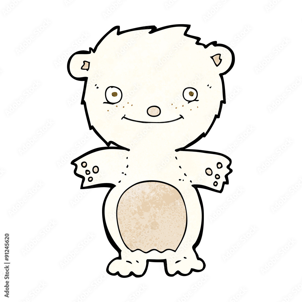 Naklejka premium cartoon happy little polar bear