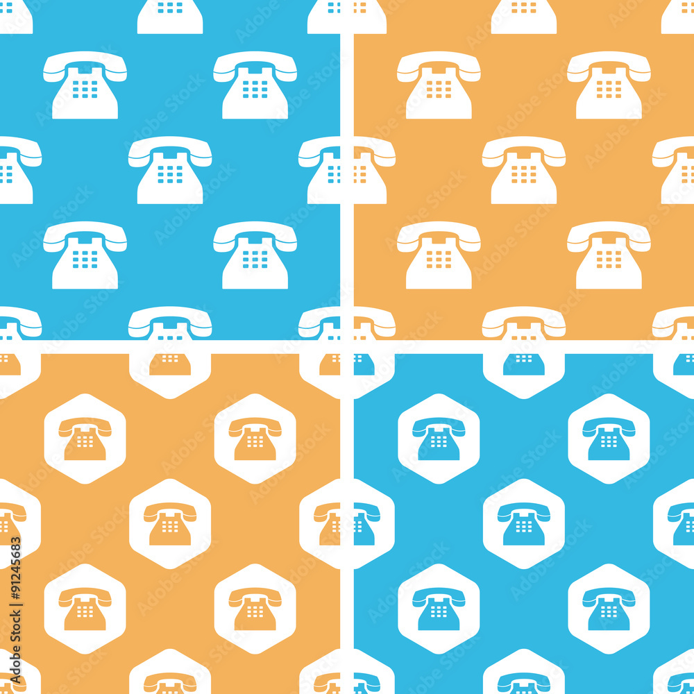 Telephone pattern set, colored Telephone pattern set, colored