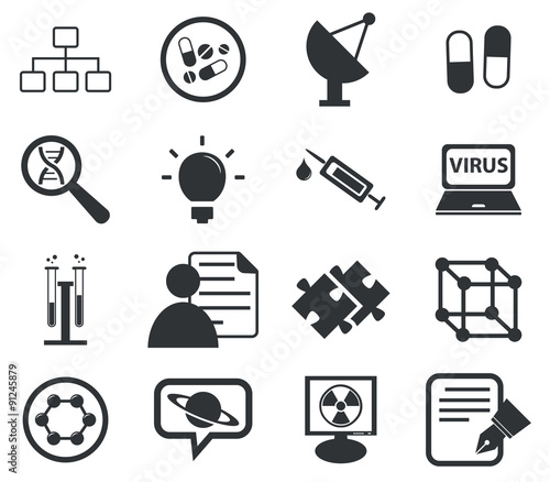 Science icon set 5, simple