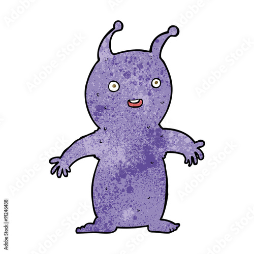 cartoon happy little alien