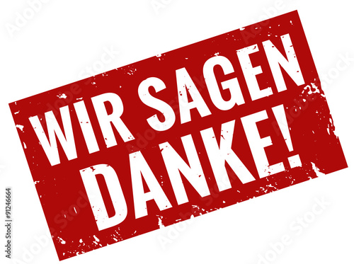 Wir sagen danke Stempel rot