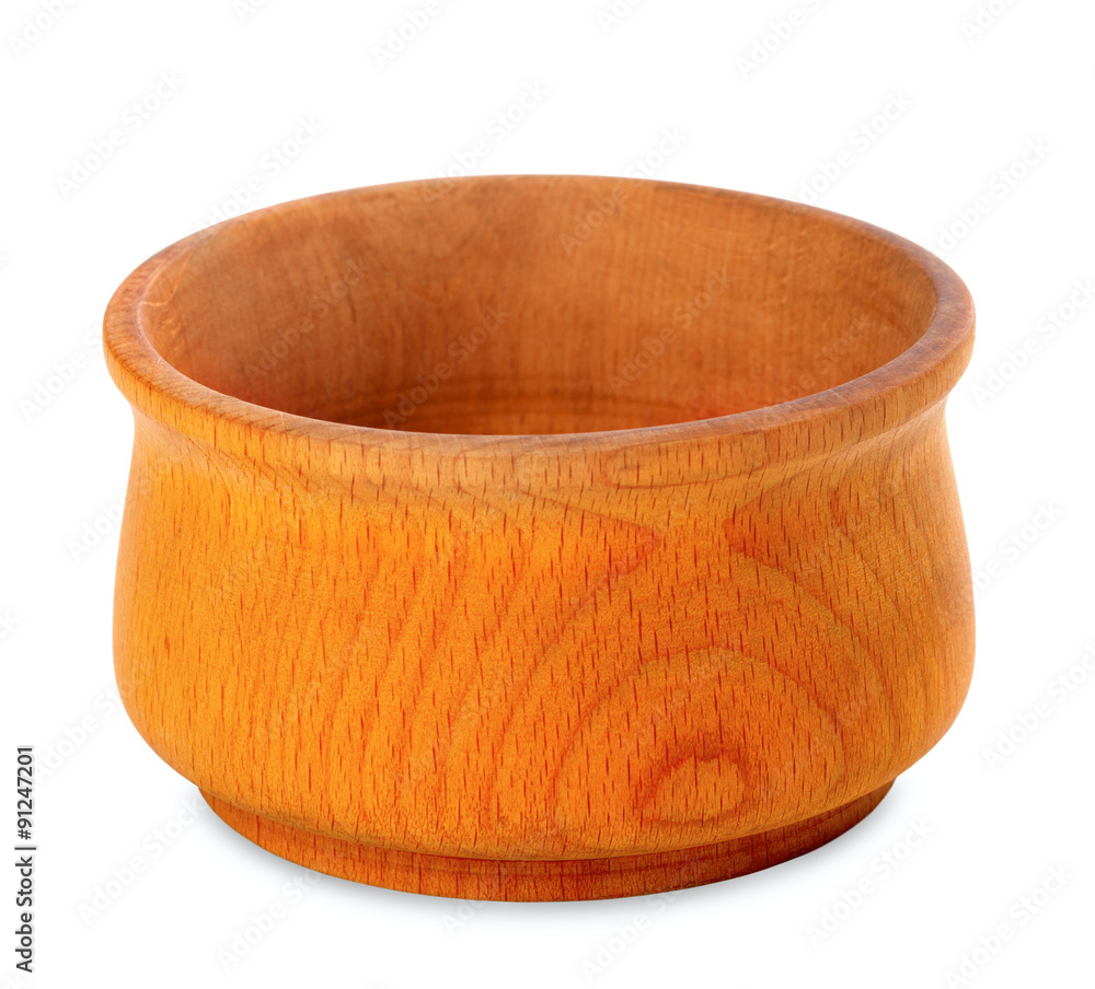 Wooden bowl on white background Wooden bowl on white background