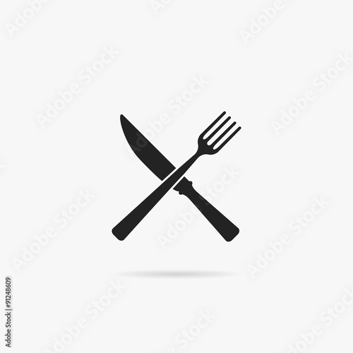 Knife icon with a fork.