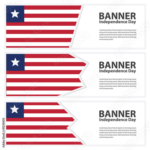 liberia Flag banners collection independence day