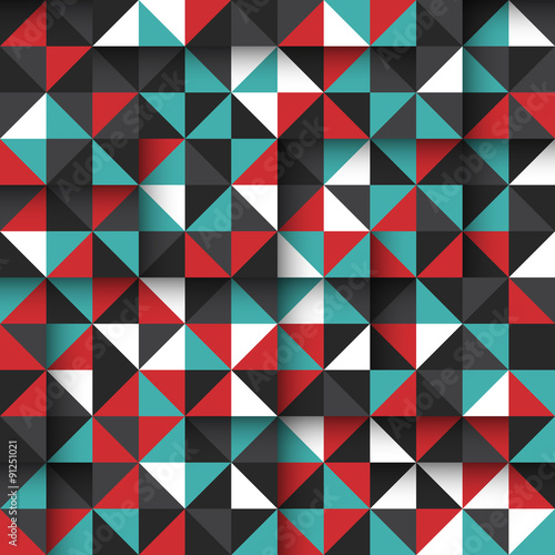 Modern seamless pattern with colorful triangles