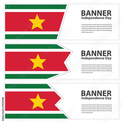 suriname Flag banners collection independence day