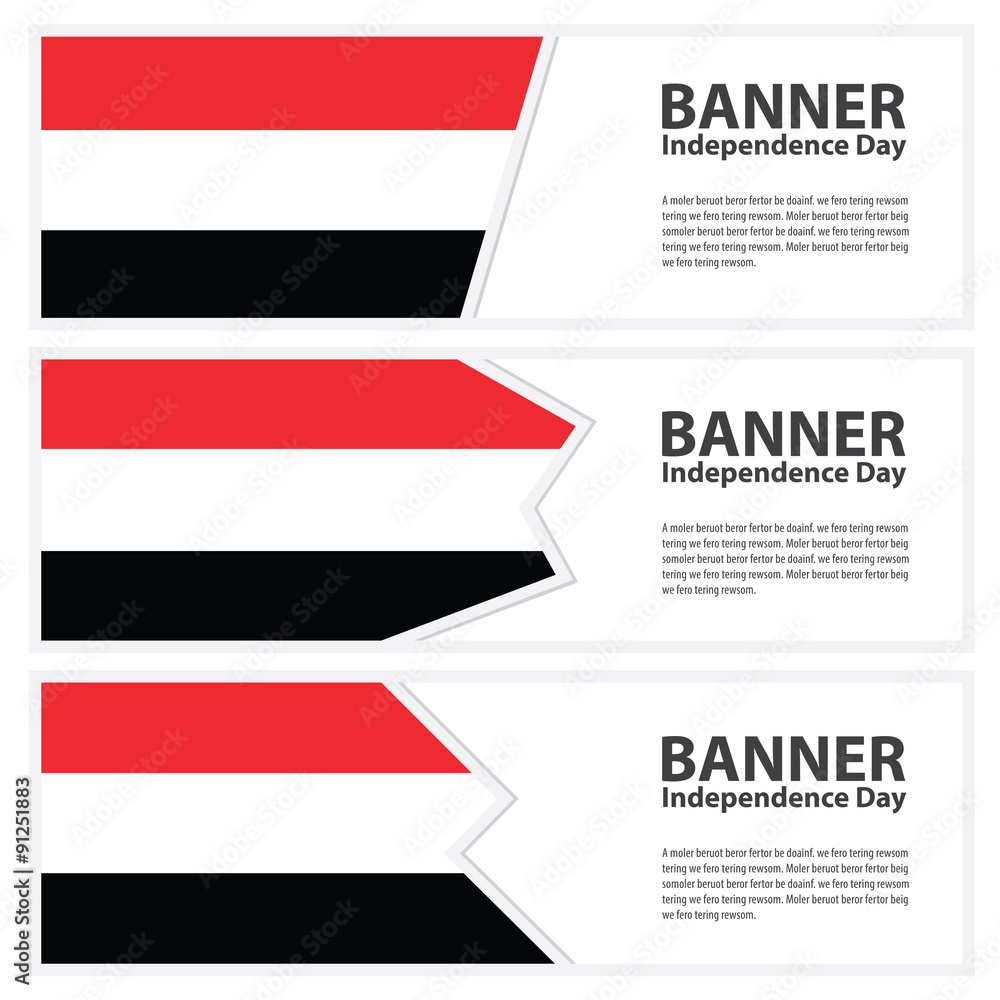 yemen Flag banners collection independence day