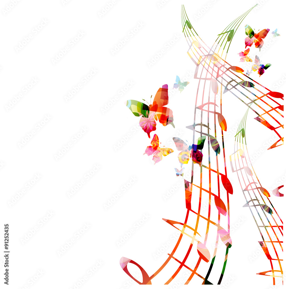 Fototapeta premium Colorful background with music notes