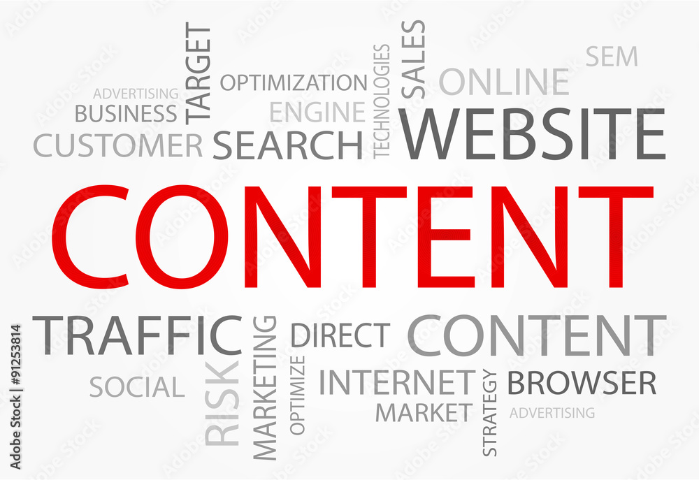 Content words concept, Business and Internet concept Content words concept, Business and Internet concept