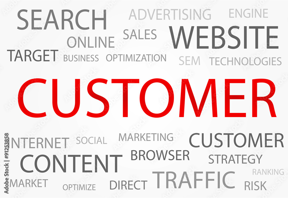 Fototapeta premium Customer words concept, Business and Internet concept