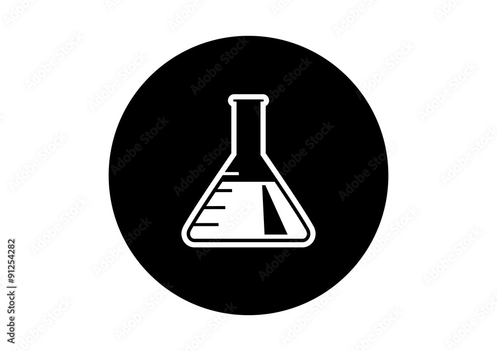 Black and white laboratory glass icon on white background Black and white laboratory glass icon on white background