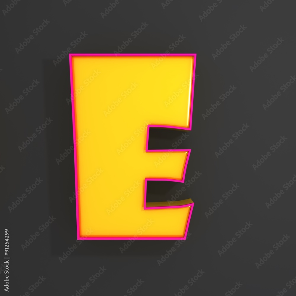 Letter E 3d illustration 