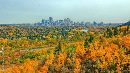 View of Calgary downtown from Edworthy park