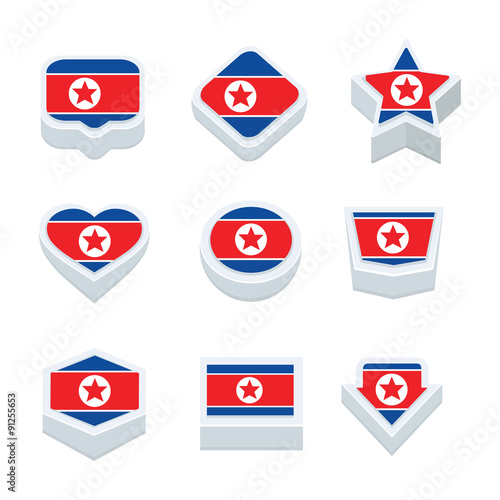 Free Download korea north flags icons and button set nine styles - GFXLoad