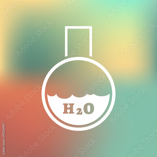 Chemistry container with water icon