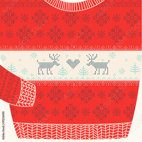 Christmas Ornamental Sweater - Ugly Party Sweater - in vector