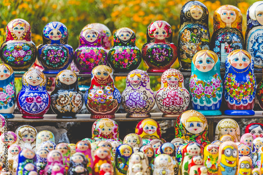 Matryoshkas in souvenir shop in Riga, Latvia. Matryoshkas in souvenir shop in Riga, Latvia.