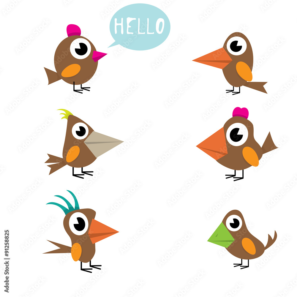Fototapeta premium cute birds collection