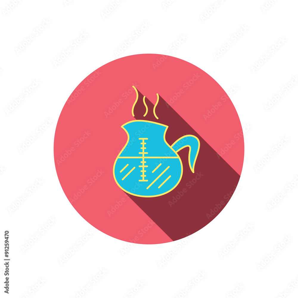 Coffee kettle icon. Hot drink pot sign. Coffee kettle icon. Hot drink pot sign.
