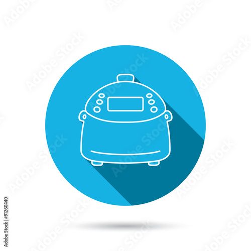 Multicooker icon. Kitchen electric device symbol